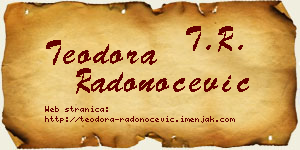 Teodora Radonoćević vizit kartica